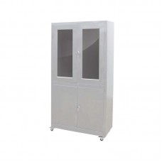 Çift Kapılı Altı Dolaplı Dolap Paslanmaz Çelik Camlar Hariç